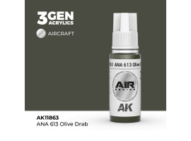 обзорное фото Акриловая краска ANA 613 Olive Drab / Оливково-серый AIR АК-интерактив AK11863 AIR Series
