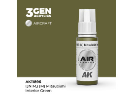 обзорное фото Акрилова фарба IJN M3 (M) Mitsubishi Interior Green / Зелений інтер'єр AIR АК-interactive AK11896 AIR Series