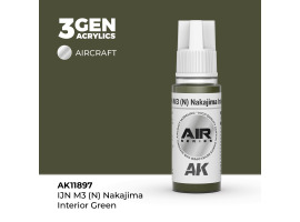 обзорное фото Акрилова фарба IJN M3 (N) Nakajima Interior Green / Зелений інтер'єр AIR АК-interactive AK11897 AIR Series