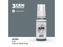обзорное фото Акриловая краска A-14 Interior Steel Grey / Стальной серый AIR АК-интерактив AK11911 AIR Series