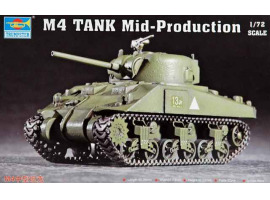 обзорное фото Збірна модель 1/72 американський танк M4 (Mid-Production) Trumpeter 07223 Бронетехніка 1/72