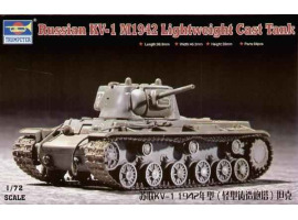 обзорное фото Сборная модель 1/72 советский танк КВ-1 М1942 Трумпетер 07233 Бронетехника 1/72