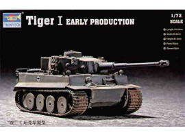 обзорное фото Сборная модель 1/72 немецкий танк Тигр 1 (Ранний) Трумпетер 07242 Бронетехника 1/72
