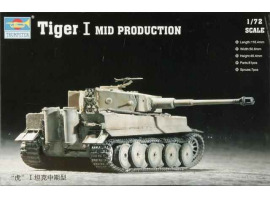 обзорное фото Збірна модель 1/72 німецький танк Tiger 1 (Medium) Trumpeter 07243 Бронетехніка 1/72
