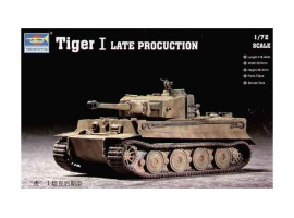 обзорное фото Сборная модель 1/72 немецкий танк Тигр 1 (Поздний) Трумпетер 07244 Бронетехника 1/72