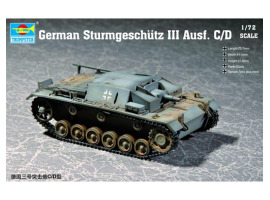 Assembly model 1/72 German self-propelled gun StuG III Ausf. C/D Trumpeter 07257