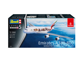 обзорное фото Збірна модель літак Airbus A380 Emirates "Wild-Life" Літаки 1/144