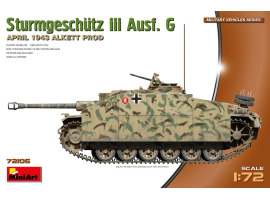 обзорное фото Збірна модель 1/72 САУ Штуг ІІІ Ausf. G - Виробництво Alkett (квітень 1943 р.) MiniArt 72106 Бронетехніка 1/72