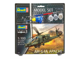 обзорное фото Збірна модель 1/100 Стартовий набір вертоліт Apache AH-64A Revell 64985 Гелікоптери