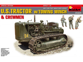 обзорное фото American heavy tractor with towing winch and crew figures Armored vehicles 1/35