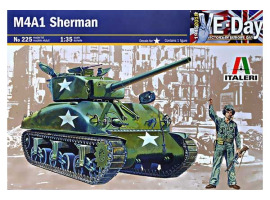 обзорное фото Збірна модель 1/35 Танк M4-A1 Sherman Italeri 0225 Бронетехніка 1/35