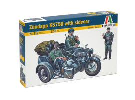 обзорное фото Сборная модель 1/35 Мотоцикл Zundapp KS750 с коляской Италери 0317 Автомобили 1/35
