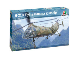 Scale model 1/48 Helicopter H-21C Flying Banana GunShip Italeri 2774