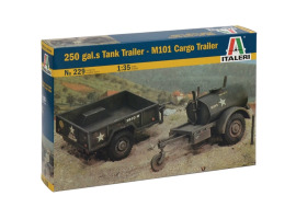 Assembly model 1/35 American 250 galons Tank Trailer and M101 Cargo Trailer Italeri 0229