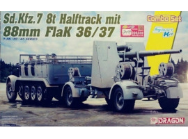 обзорное фото Sd.Kfz.7 8(t) Halftrack + 88mm FlaK 36/37 Бронетехніка 1/35