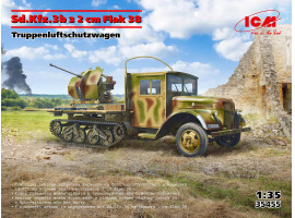 Scale model 1/35 Anti-aircraft defense vehicle Sd.Kfz.3b with Flak 38 ICM 35455