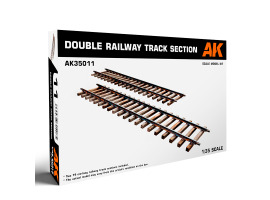 обзорное фото Збірна модель 1/35 подвійна залізнична колія AK-interactive 35011 Залізниця 1/35