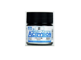 обзорное фото Акрилова фарба на водній основі Acrysion Black / Чорна Mr.Hobby N2 Акрилові фарби