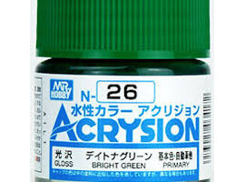 обзорное фото Акрилова фарба на водній основ іAcrysion Bright Green / Яскраво-Зелена Mr.Hobby N26 Акрилові фарби