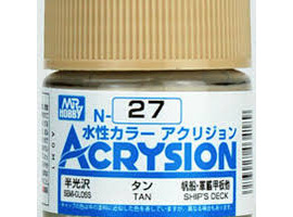 обзорное фото Акрилова фарба на водній основі Acrysion Tan / Жовто-коричневий Mr.Hobby N27 Акрилові фарби