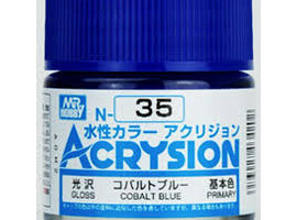 обзорное фото Акрилова фарба на водяній основі Acrysion Cobalt Blue / Кобальтовий Синій Mr.Hobby N35 Акрилові фарби