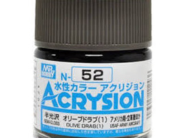 Акриловая краска на водной основе Acrysion Olive Drab / Оливковый Серый Mr.Hobby N52