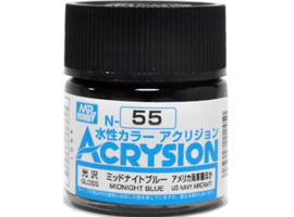 обзорное фото Акрилова фарба на водній основі Acrysion Midnight Blue / Нічний Синій  Mr.Hobby N55 Акрилові фарби