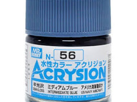 обзорное фото Акрилова фарба на водній основі Acrysion Intermediate Blue / Проміжний Синій Mr.Hobby N56 Акрилові фарби