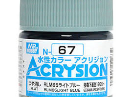 обзорное фото Акрилова фарба на водній основі Acrysion RLM65 Light Blue / Світло-Блакитний Mr.Hobby N67 Акрилові фарби