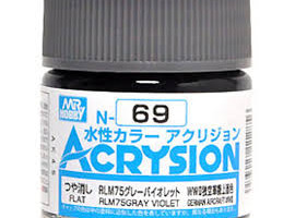 обзорное фото Акрилова фарба на водній основі Acrysion RLM75 Gray Violet / Сірий Фіолет Mr.Hobby N69 Акрилові фарби