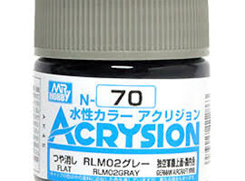 обзорное фото Акрилова фарба на водній основі Acrysion RLM02 Gray / Сірий Mr.Hobby N70 Акрилові фарби