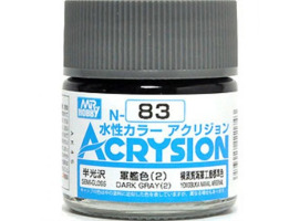 обзорное фото Акриловая краска на водной основе Acrysion Dark Grey / Темно Серый Mr.Hobby N83 Акриловые краски