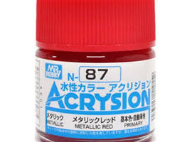 обзорное фото Акрилова фарба на водній основі Acrysion Metallic Red / Червоний Металік Mr.Hobby N87 Акрилові фарби