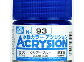 обзорное фото Акрилова фарба на водній основі Acrysion Clear Blue / Прозорий Голубий Mr.Hobby N93 Акрилові фарби