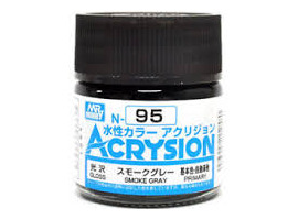 обзорное фото Акриловая краска на водной основе Acrysion Smoke Gray / Серый Дым Mr.Hobby N95 Акриловые краски