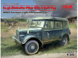 обзорное фото le.gl.Einheitz-Pkw Kfz.1 з розкритим тентом , Німецький легковий позашляховий автомобіль 2СВ Автомобілі 1/35