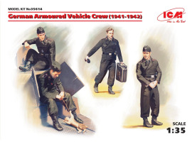 обзорное фото Німецький екіпаж бронетехніки (1941-1942) (4 фігурки та кіт) Фігури 1/35