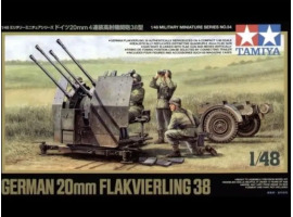 обзорное фото Збірна модель 1/48 Німецька 20-мм гармата Flakvierling 38 Tamiya 32554 Артилерія 1/48