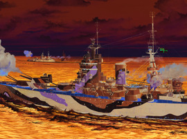 обзорное фото Сборная модель линкора королевского флота HMS Rodney Флот 1/200