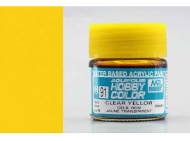обзорное фото Краска Mr. Hobby H91 (Clear Yellow gloss / Прозрачный Жёлтый глянцевый) Акриловые краски