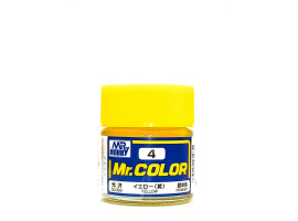 обзорное фото Yellow gloss, Mr. Color solvent-based paint 10 ml. / Жёлтый глянцевый Нитрокраски