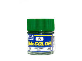 обзорное фото Green gloss, Mr. Color solvent-based paint 10 ml / Зелёный глянцевый Нитрокраски