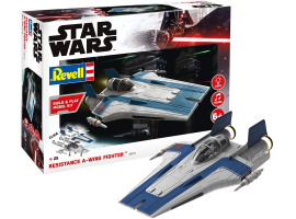 обзорное фото Scale model 1/44 Resistance fighter A-wing, blue Revell 06773 Star Wars