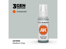 обзорное фото Acrylic paint MEDIUM GRAY – STANDARD / MODERATE GRAY AK-interactive AK11010 General Color