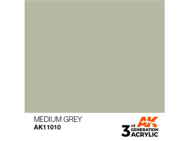 обзорное фото Акрилова фарба MEDIUM GREY – STANDARD / ПОМІРНИЙ СІРИЙ AK-interactive AK11010 Standart Color