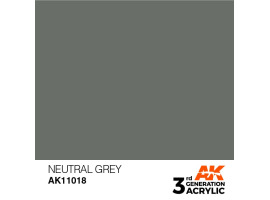 обзорное фото Акрилова фарба NEUTRAL GREY – STANDARD / НЕЙТРАЛЬНИЙ СІРИЙ AK-interactive AK11018 Standart Color