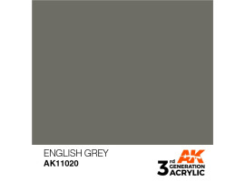 обзорное фото Акрилова фарба ENGLISH GREY – STANDARD / АНГЛІЙСЬКИЙ СІРИЙ AK-interactive AK11020 Standart Color