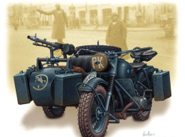 обзорное фото Німецький мотоцикл Другої світової війни Автомобілі 1/35