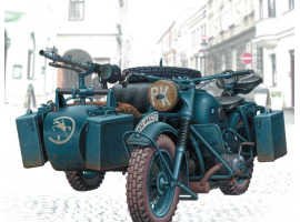 обзорное фото Немецкий мотоцикл с фототравлением, Вторая мировая война Автомобили 1/35