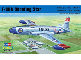 обзорное фото Buildable model of the American F-80A Shooting Star fighter Aircraft 1/48